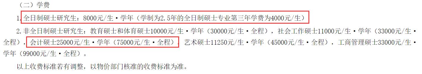 2025MPAcc學費：集美大學2025年MPAcc碩士研究生學費